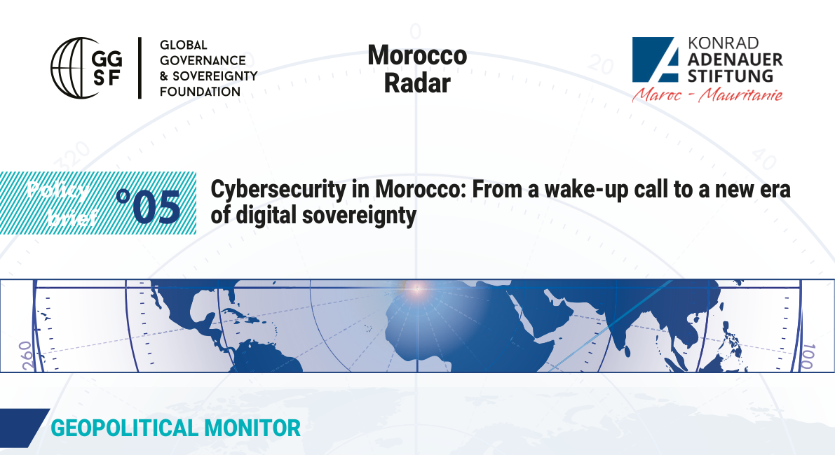 Cover of GGSF Policy Brief N°05 on cybersecurity in Morocco — Morocco Radar: Cybersecurity in Morocco: From a Wake-Up Call to a New Era of Digital Sovereignty