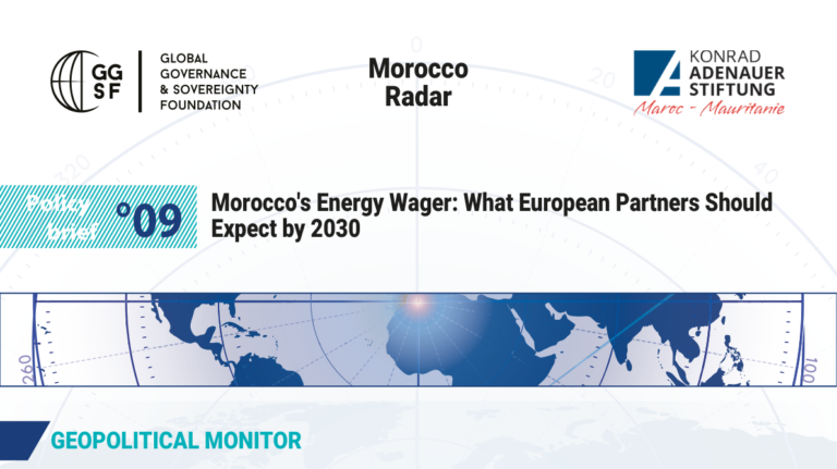 Cover of GGSF Policy Brief N°09 on Morocco energy strategy — Morocco Radar: Morocco's Energy Wager: What European Partners Should Expect by 2030