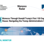 Cover of GGSF Policy Brief N°01 on Morocco United States relations — Morocco Radar: Morocco Through Donald Trump's First 100 Days in the White House, with the GGSF and Konrad-Adenauer-Stiftung logos and the Geopolitical Monitor map graphic