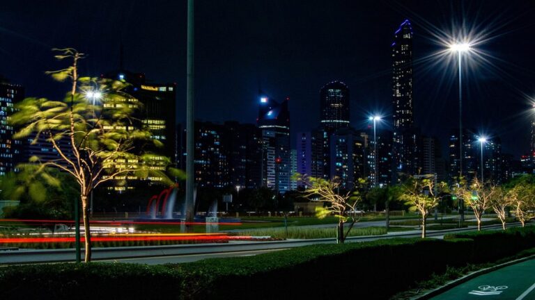 Abu Dhabi skyline at night
